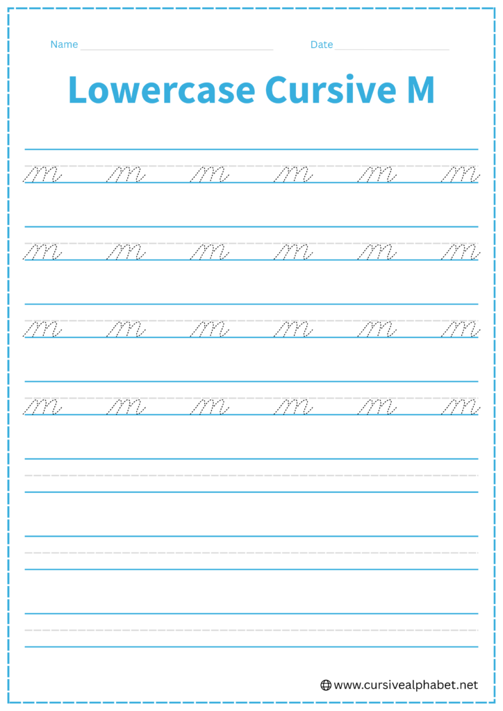 Cursive M (Uppercase + Lowercase) - Tutorial + Worksheets