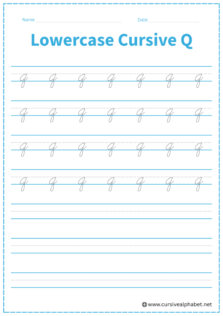 Quench Cursive Cursive Q (Uppercase + Lowercase) - Tutorial + Worksheets