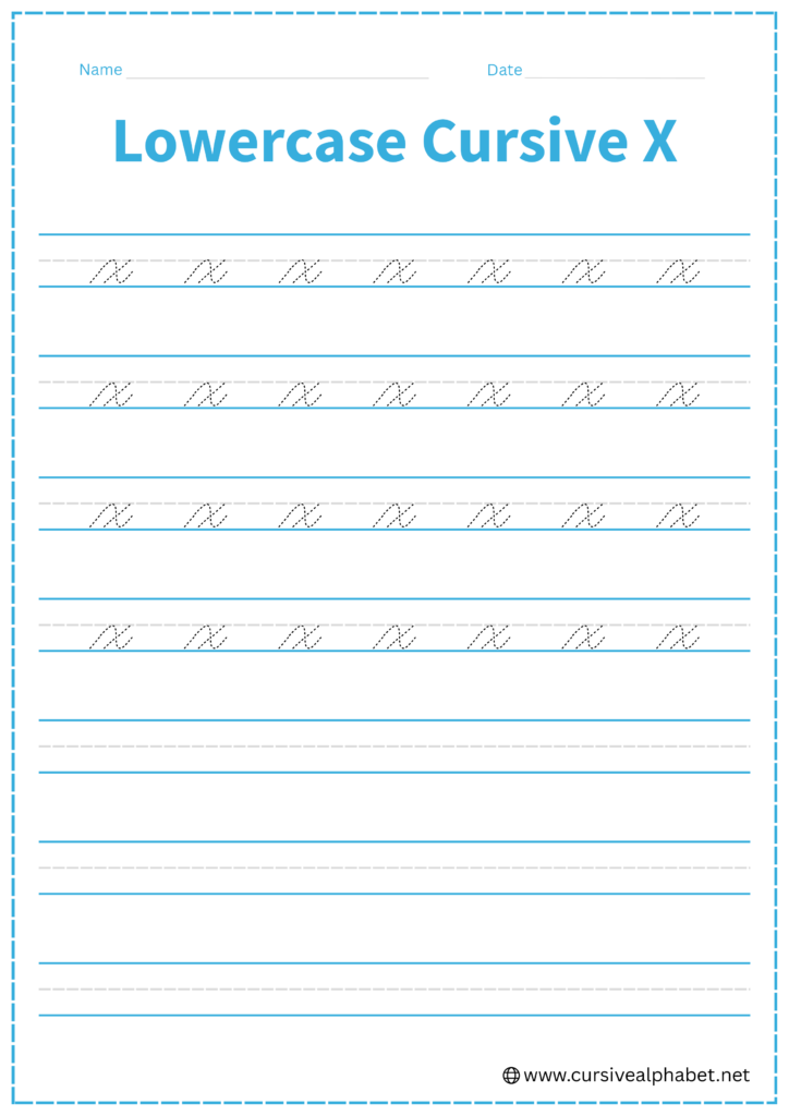 Cursive X Worksheet.pdf Cursive X - Tutorial + Worksheets