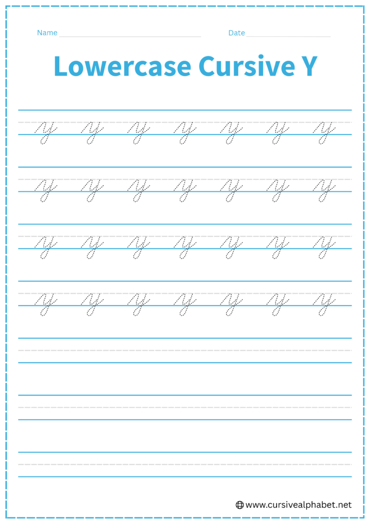 Cursive Y Worksheets.pdf Cursive Y - Tutorial + Worksheets