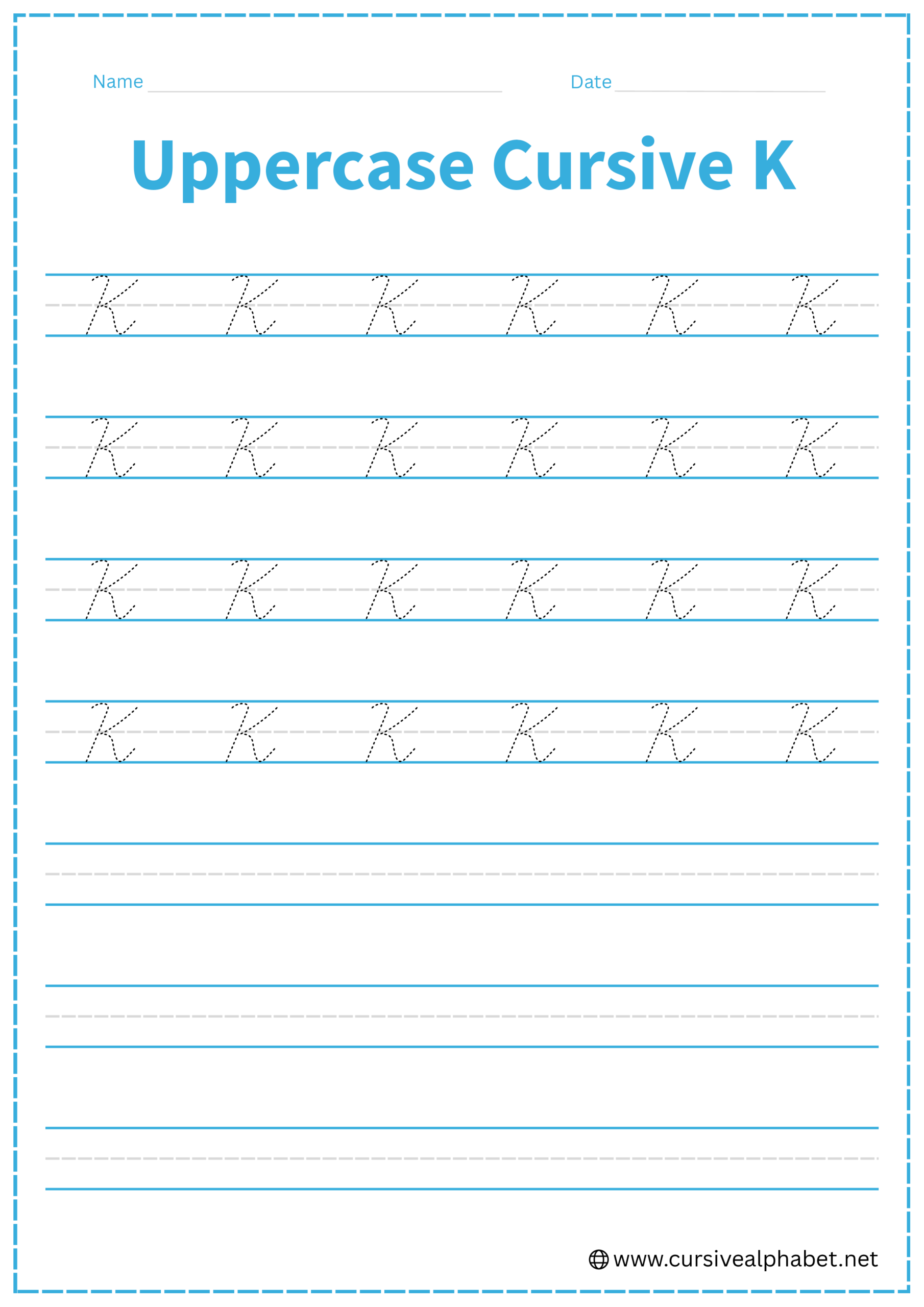 Uppercase Cursive K