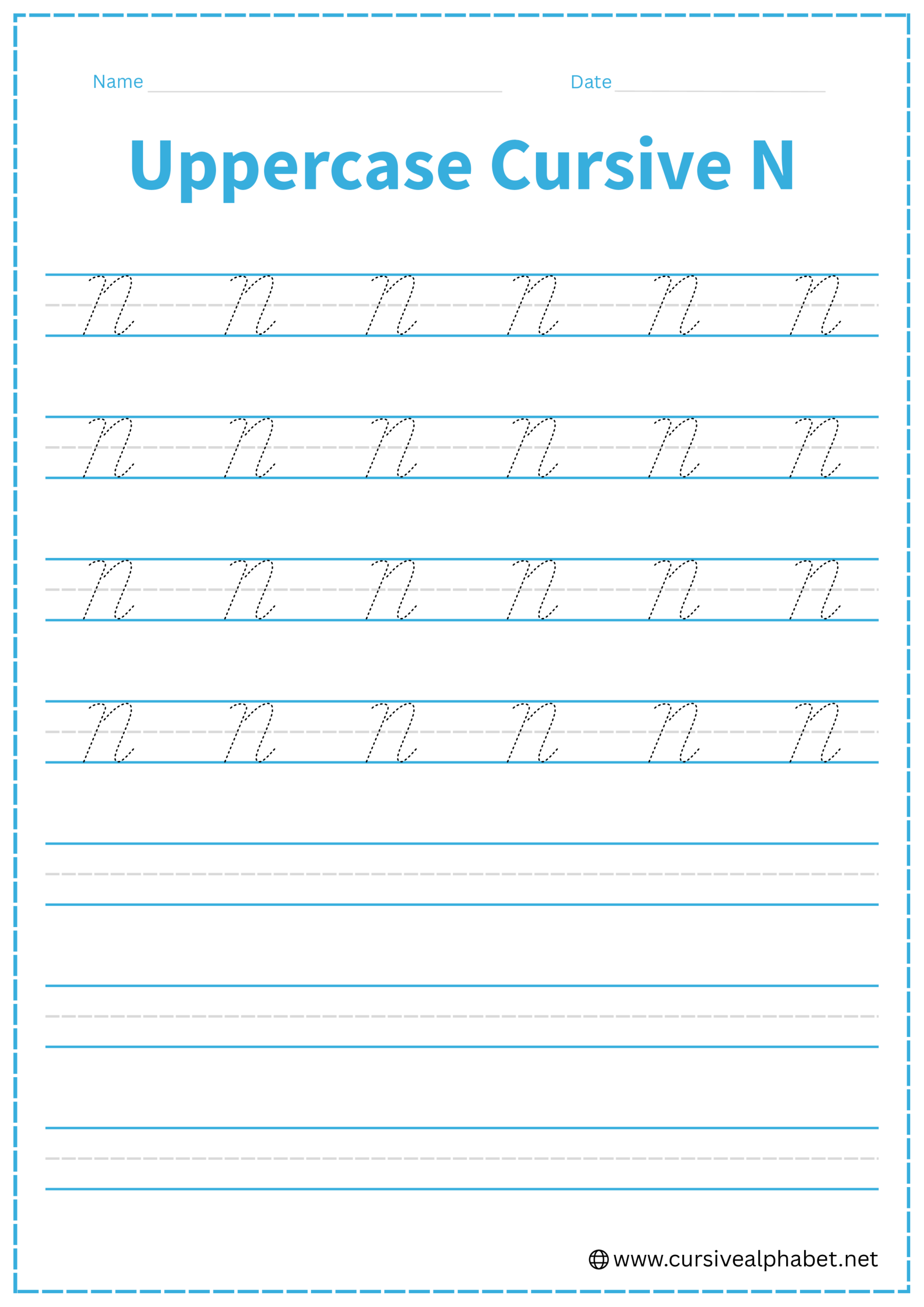 Uppercase Cursive N