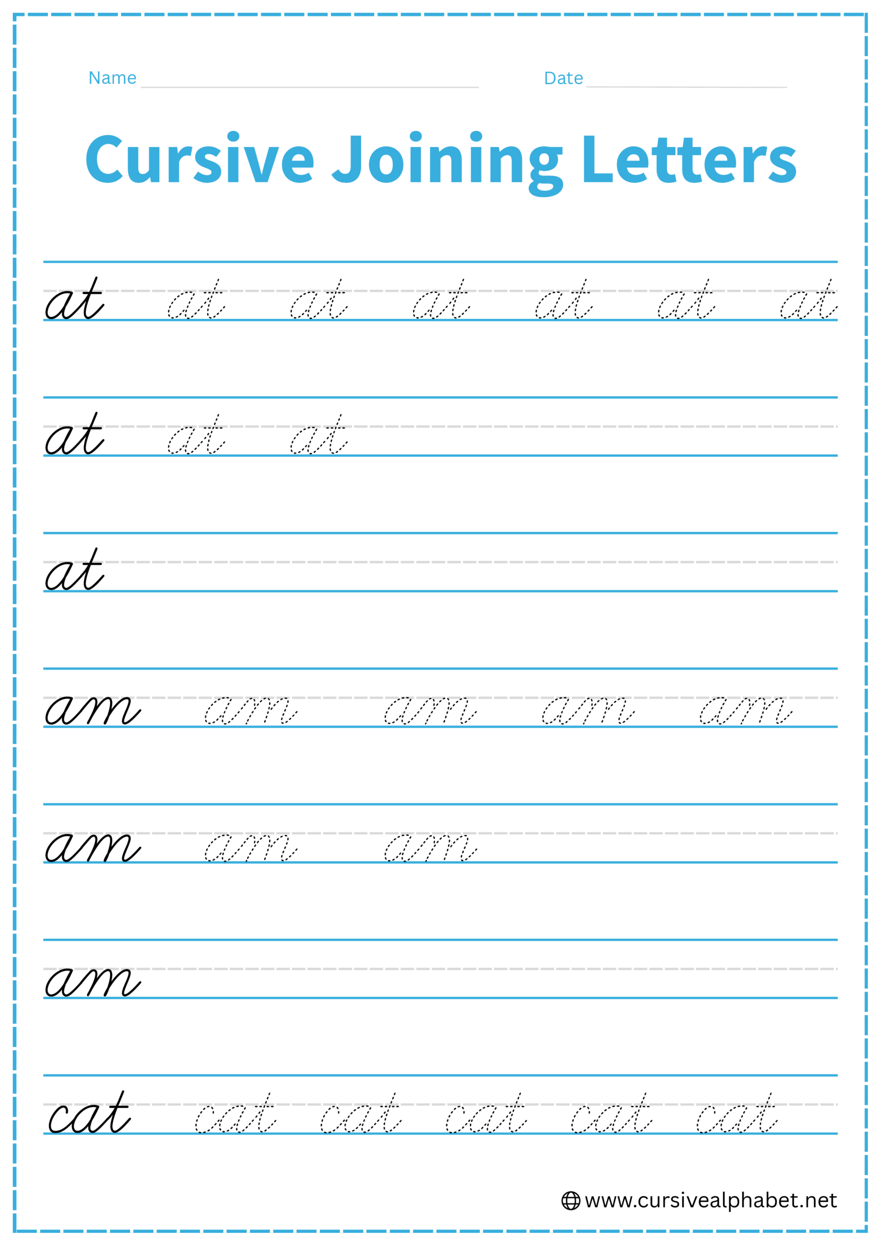 Cursive Joining Letters Worksheet 17