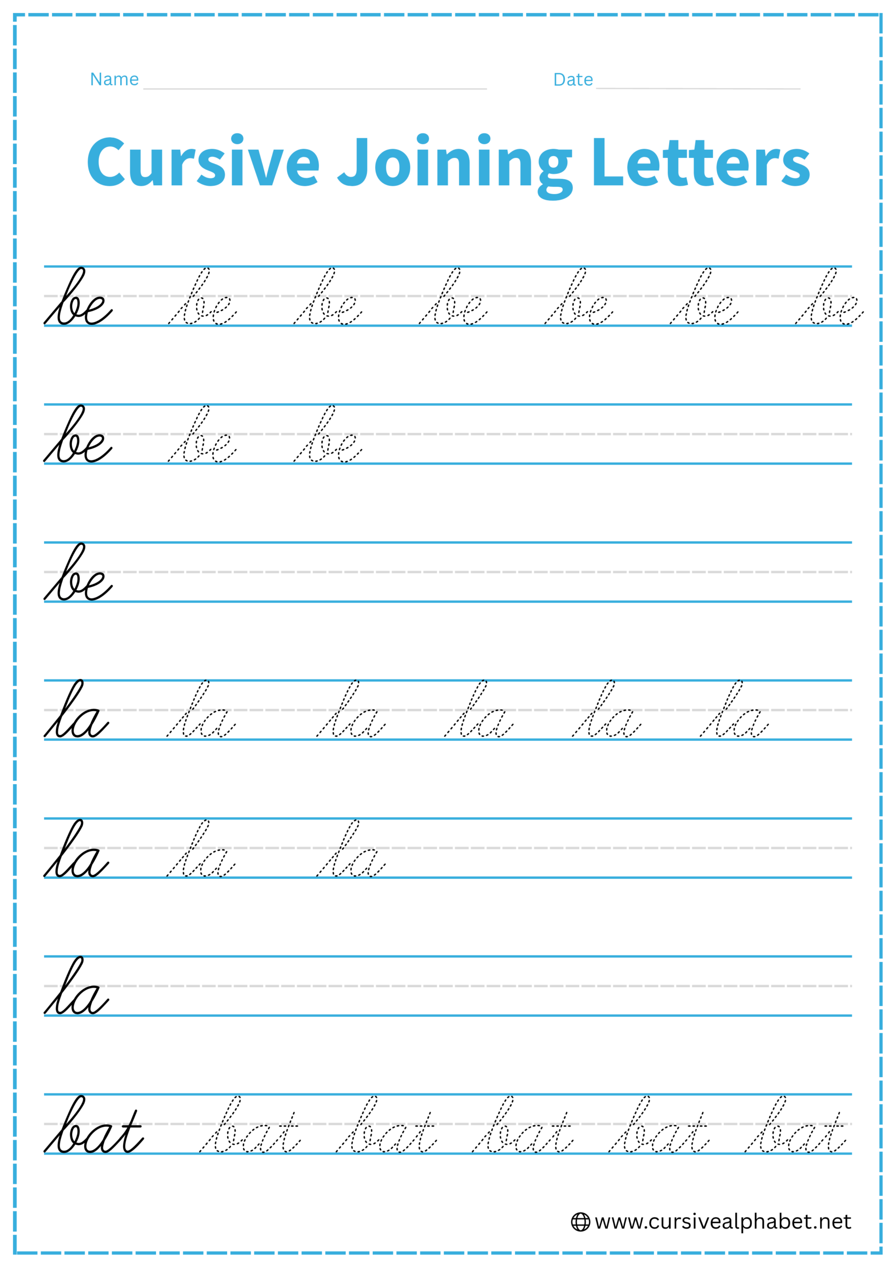 Cursive Joining Letters Worksheet 18