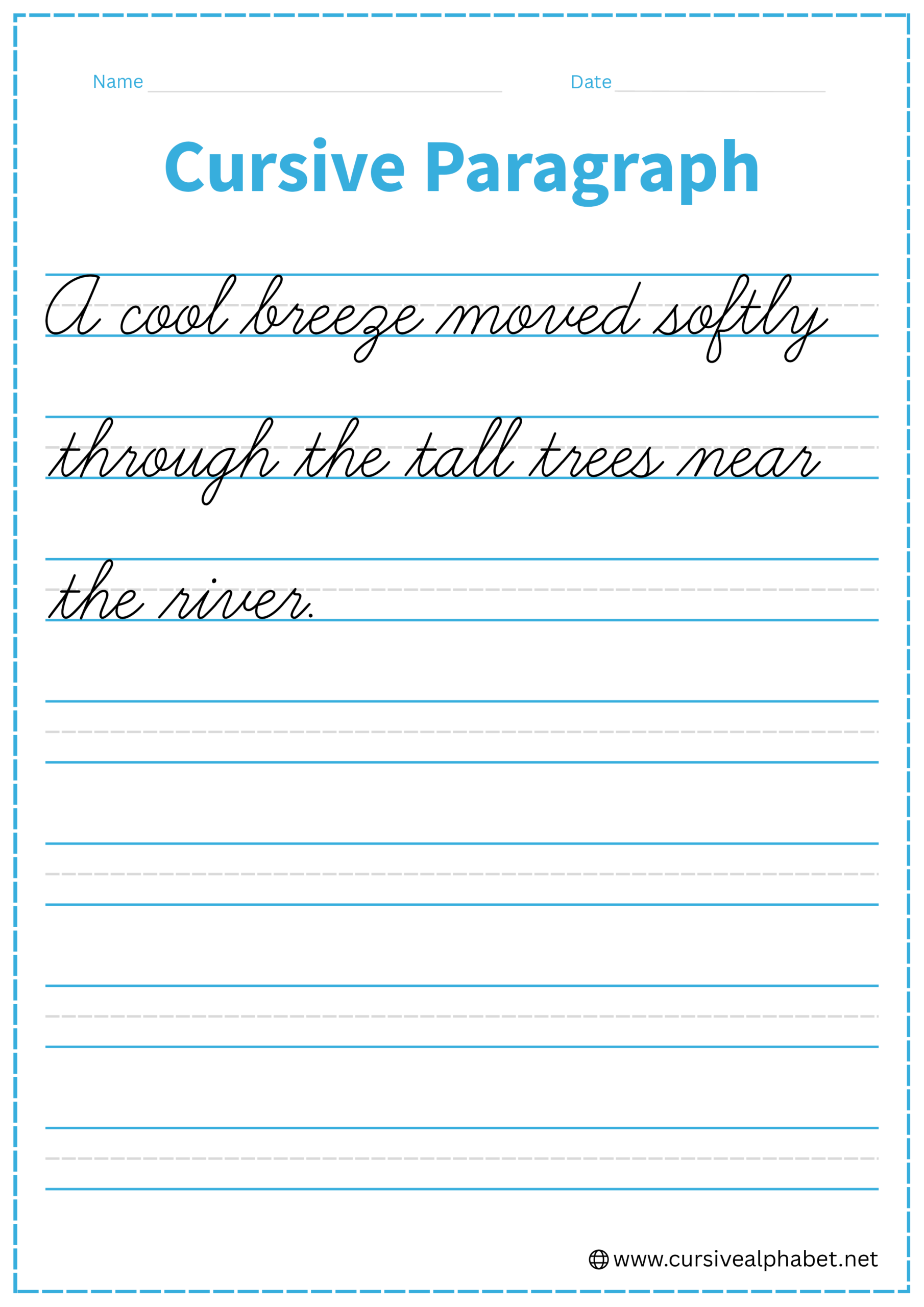 Cursive Paragraph Worksheet 2