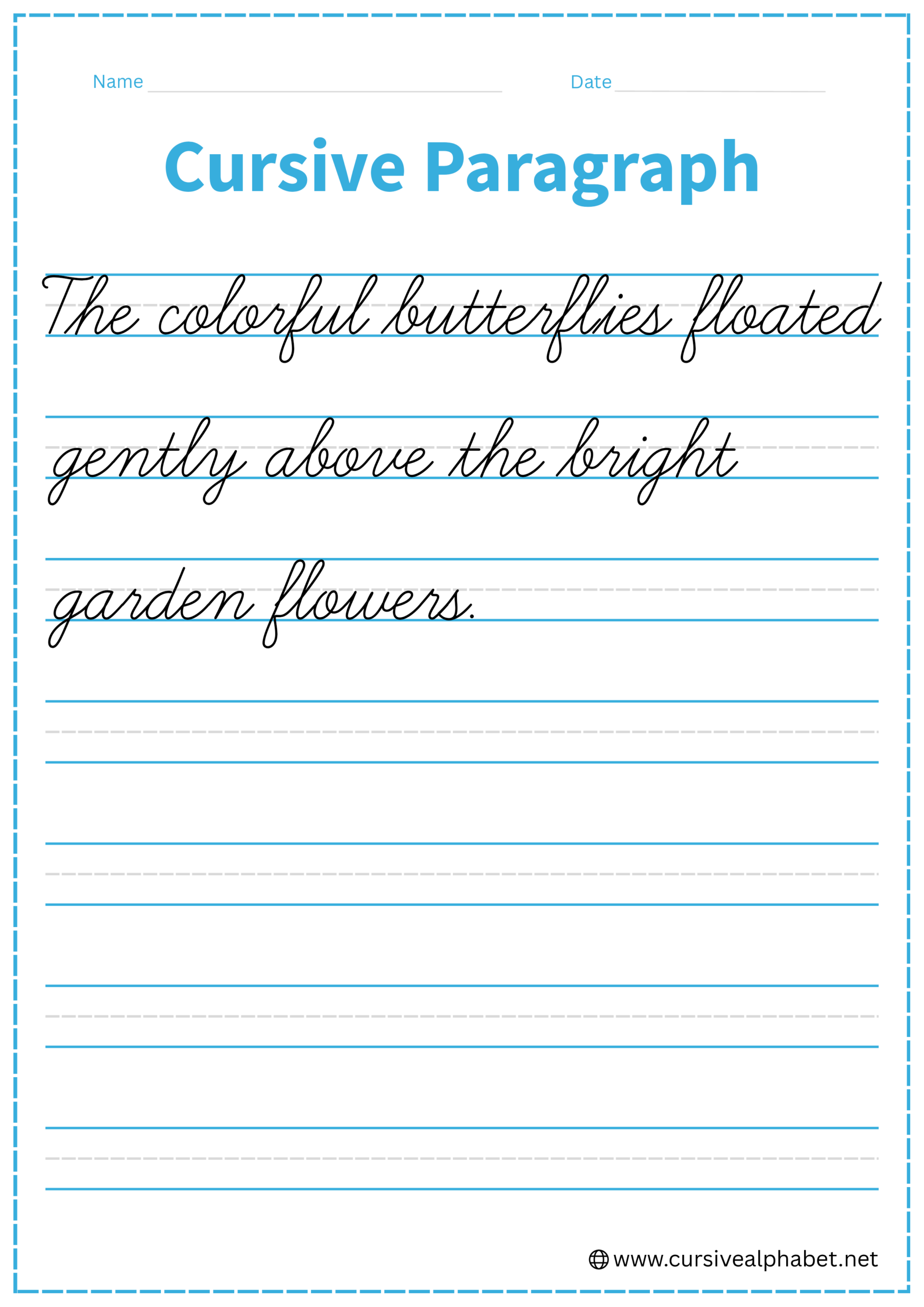 Cursive Paragraph Worksheet 3