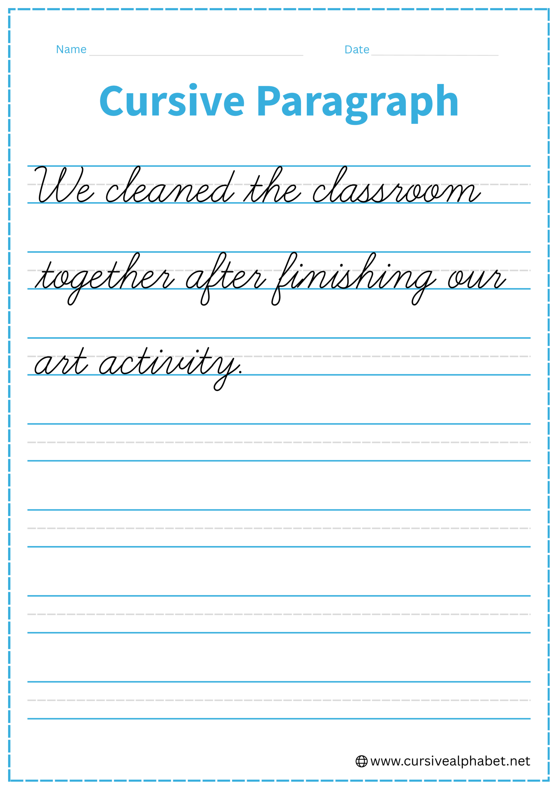 Cursive Paragraph Worksheet 5