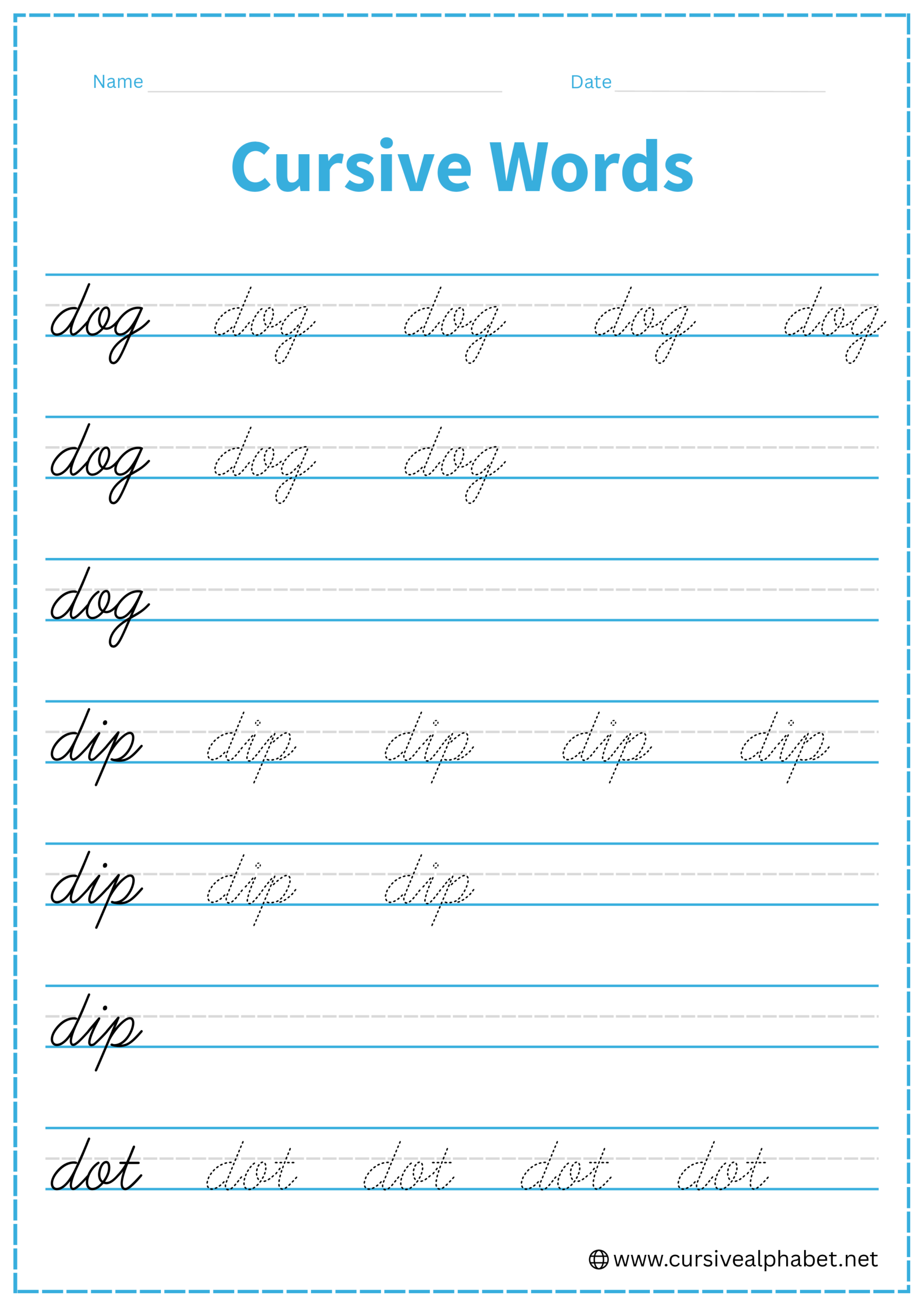 Cursive word d