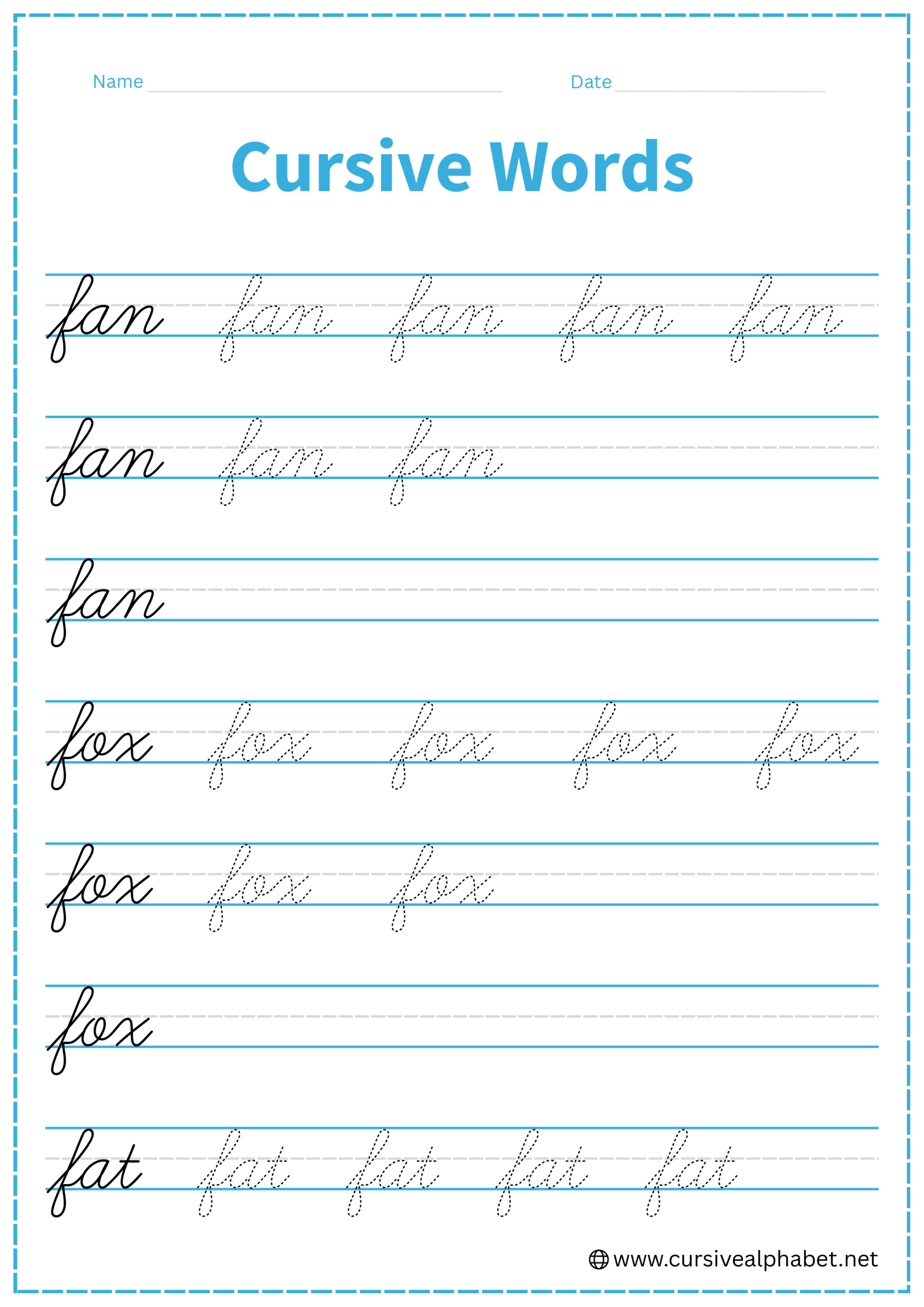 cursive word f