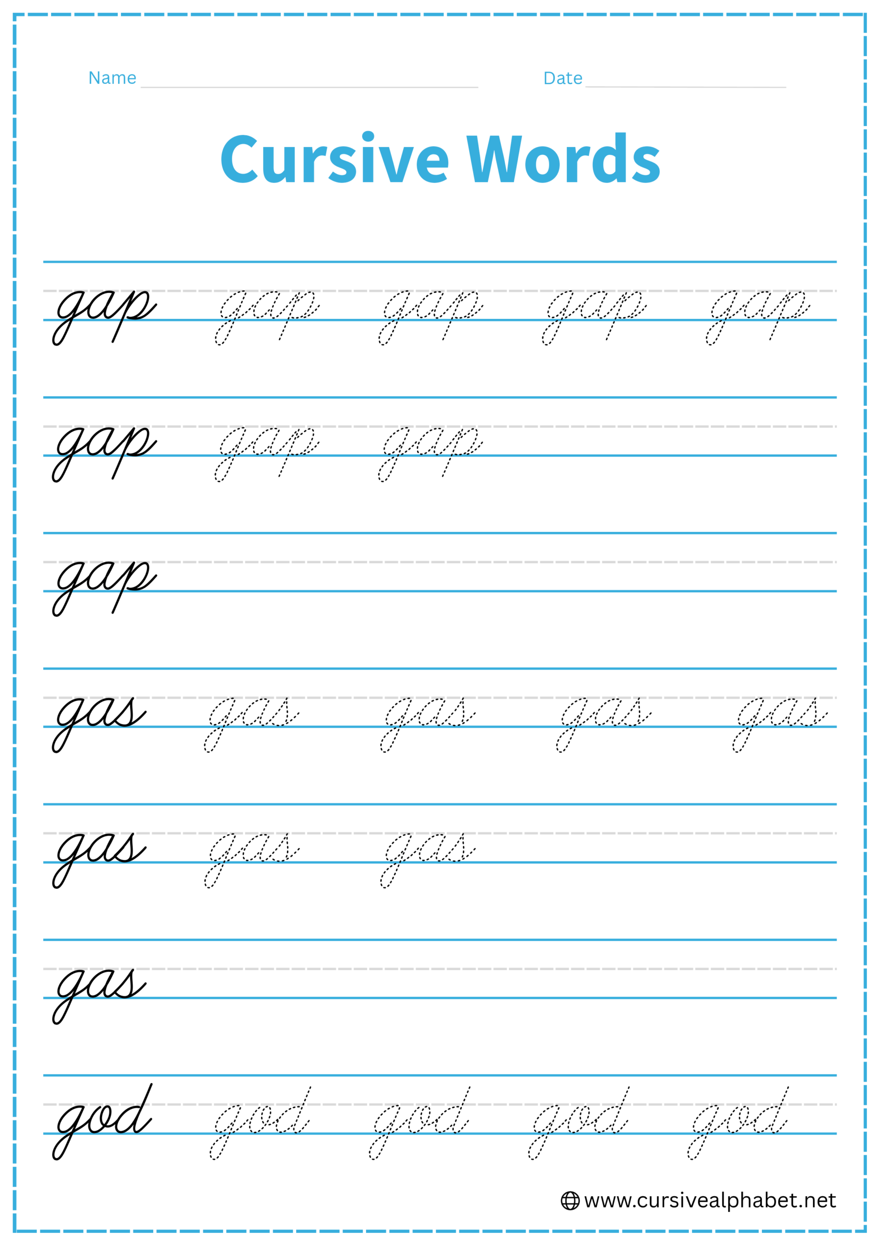 Cursive word g