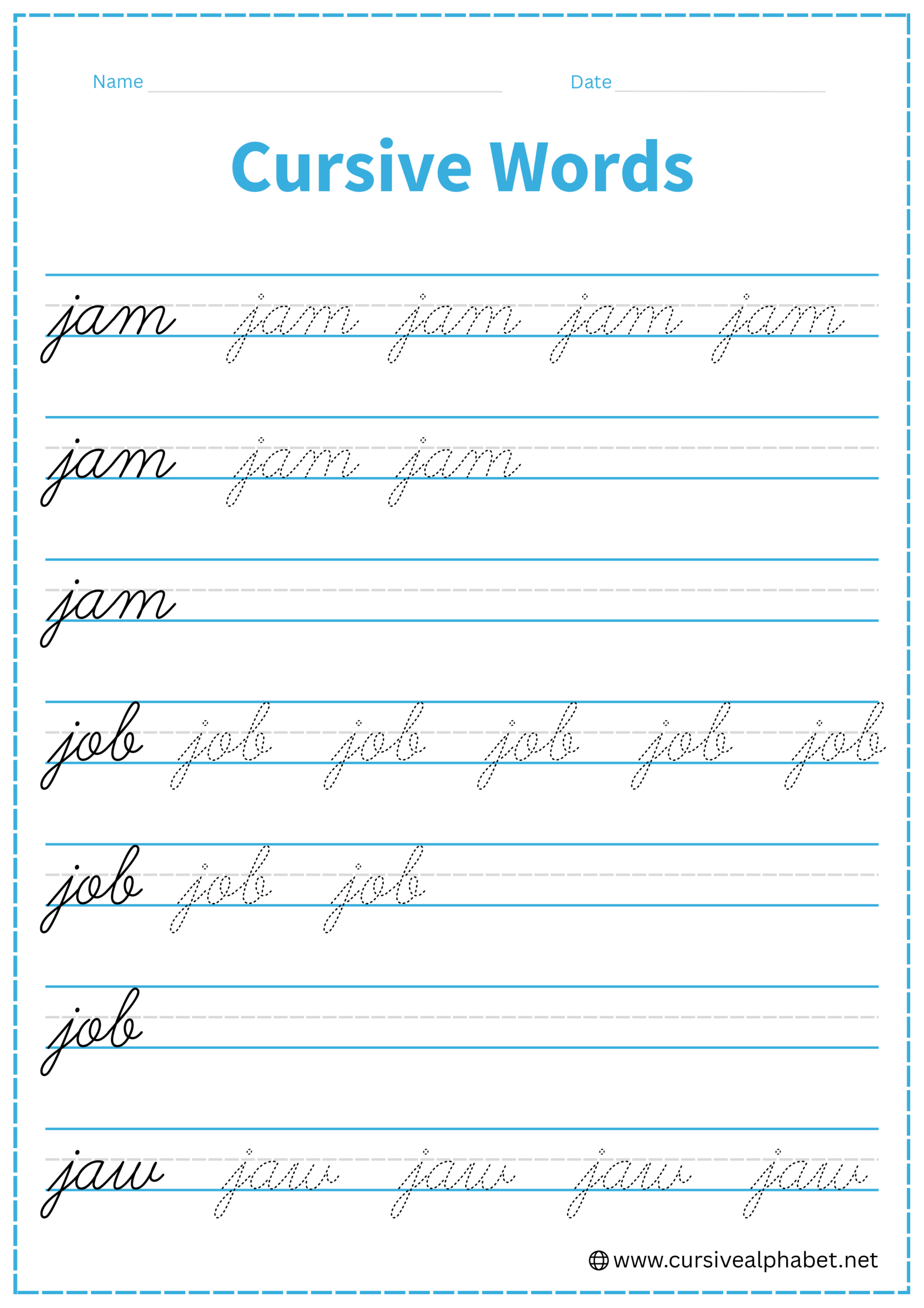 Cursive word j