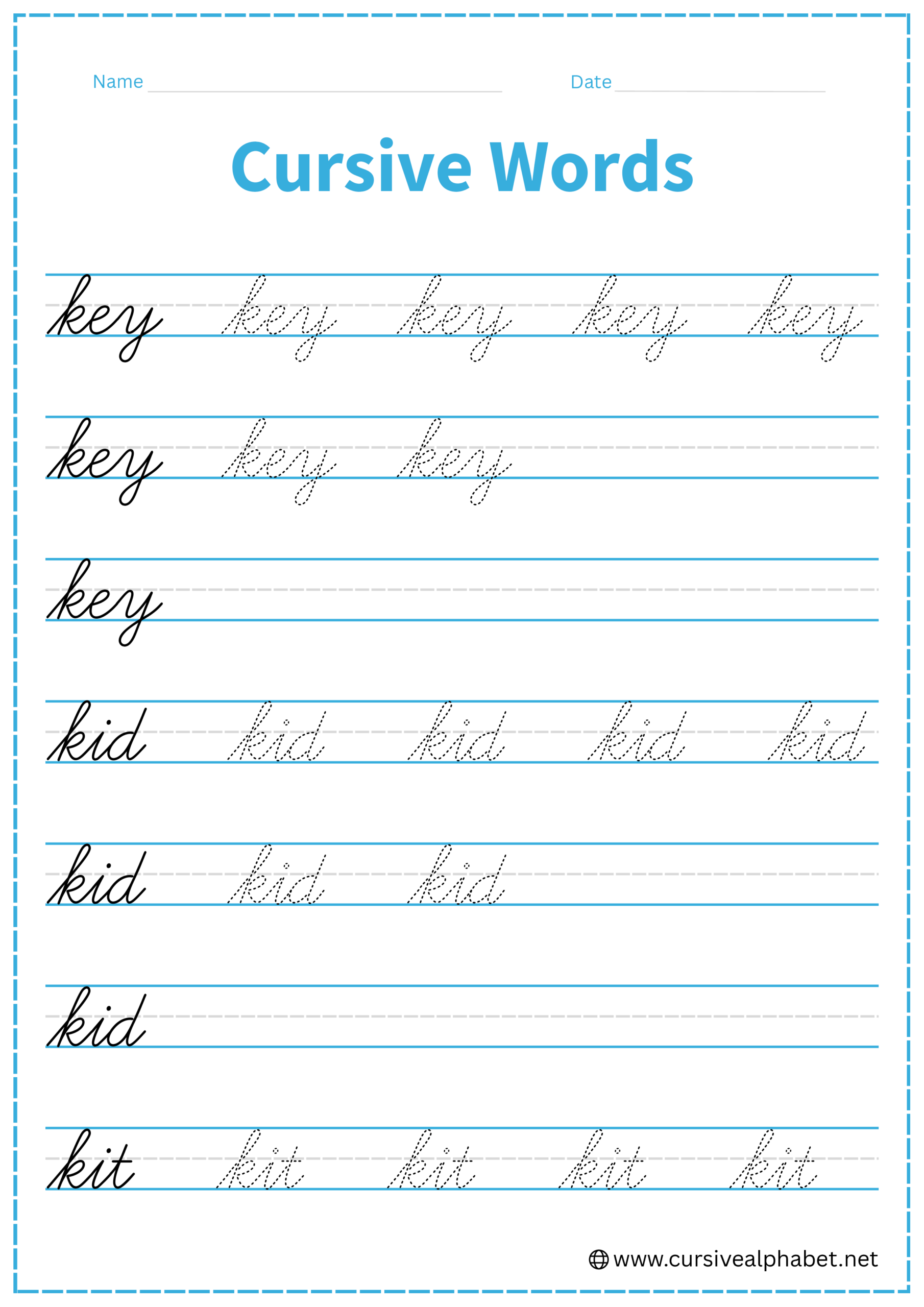 Cursive word k