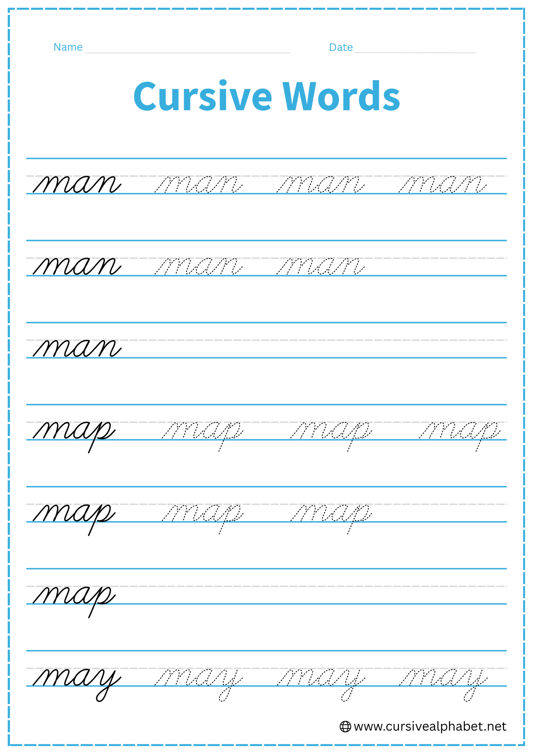 Cursive word m