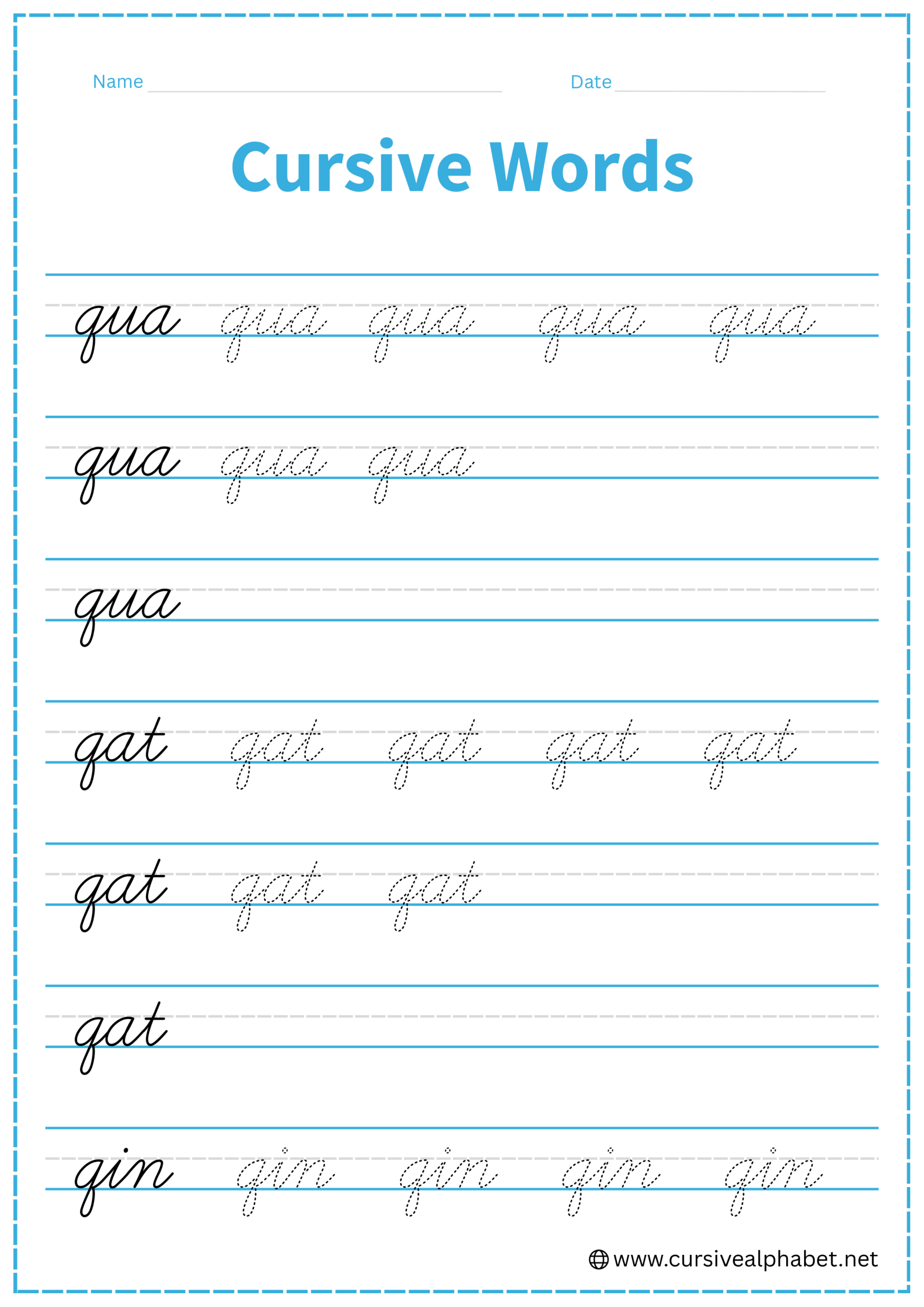 Cursive word q