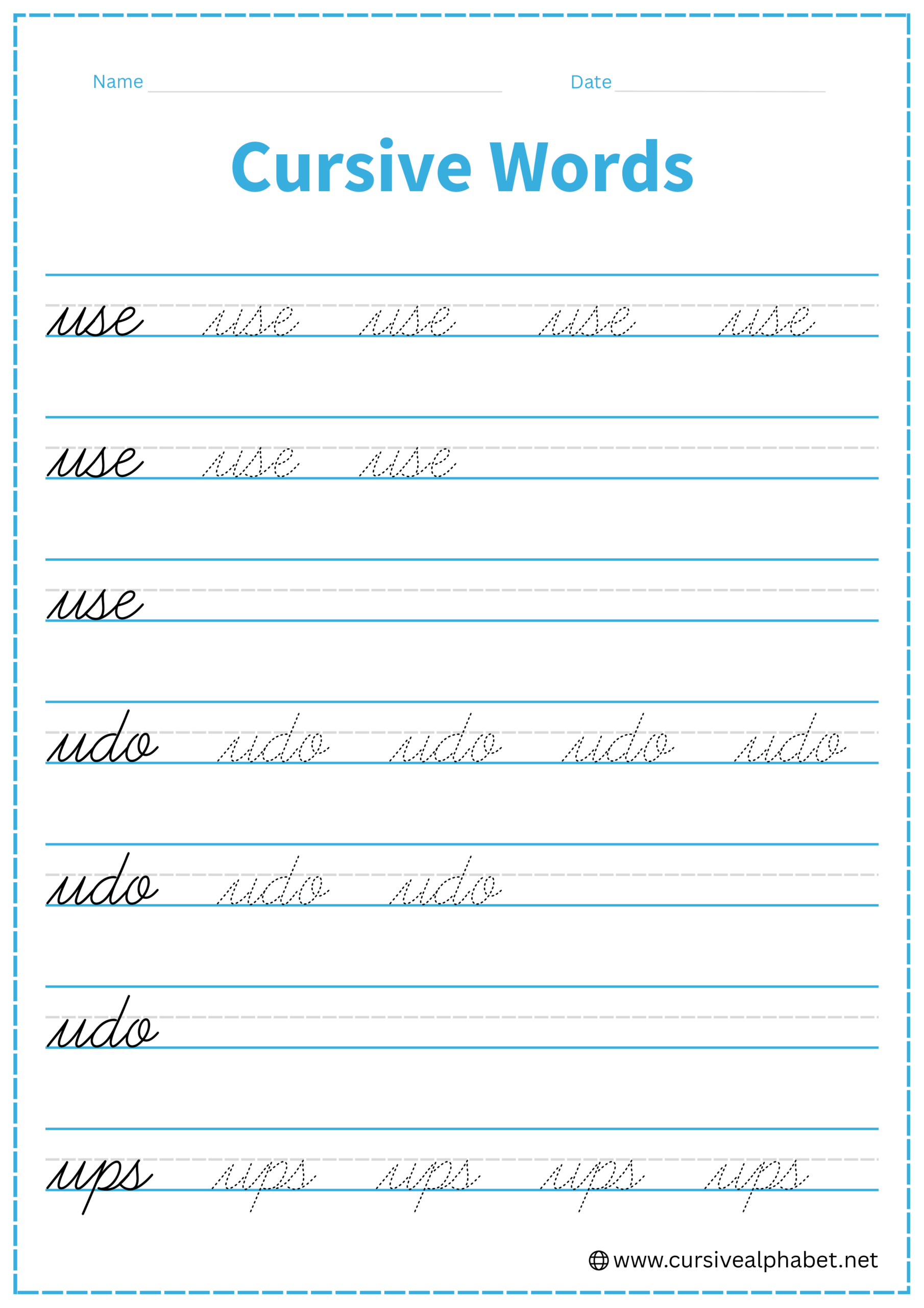 cursive word u