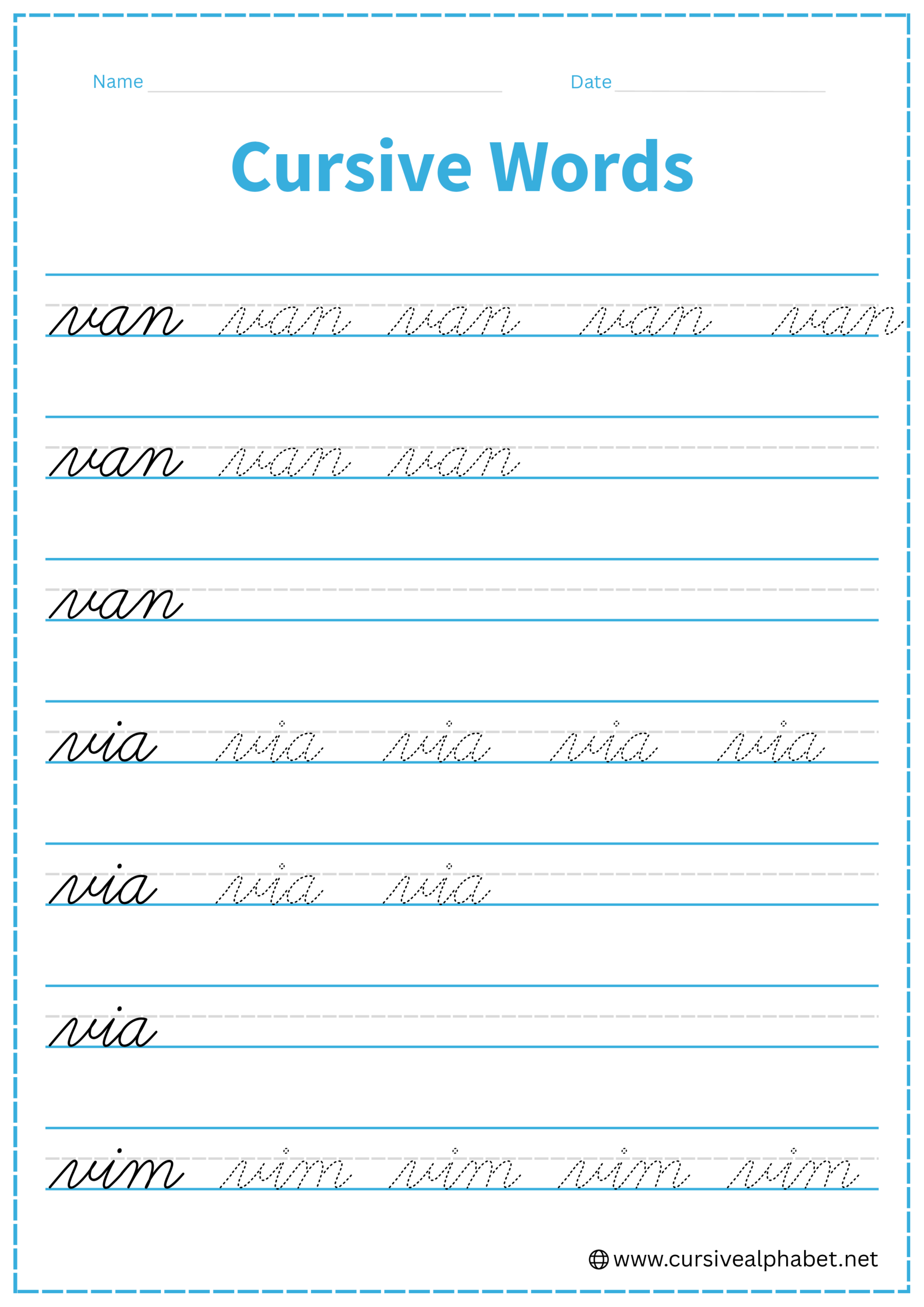 Cursive word v