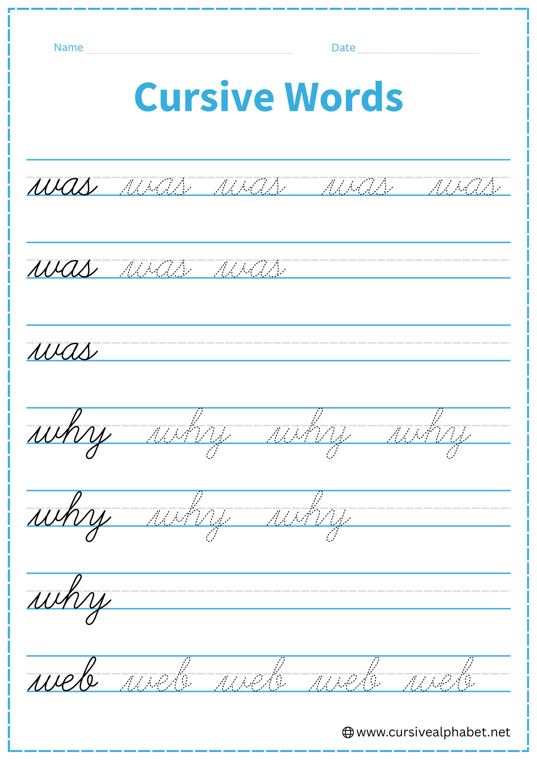 Cursive word w