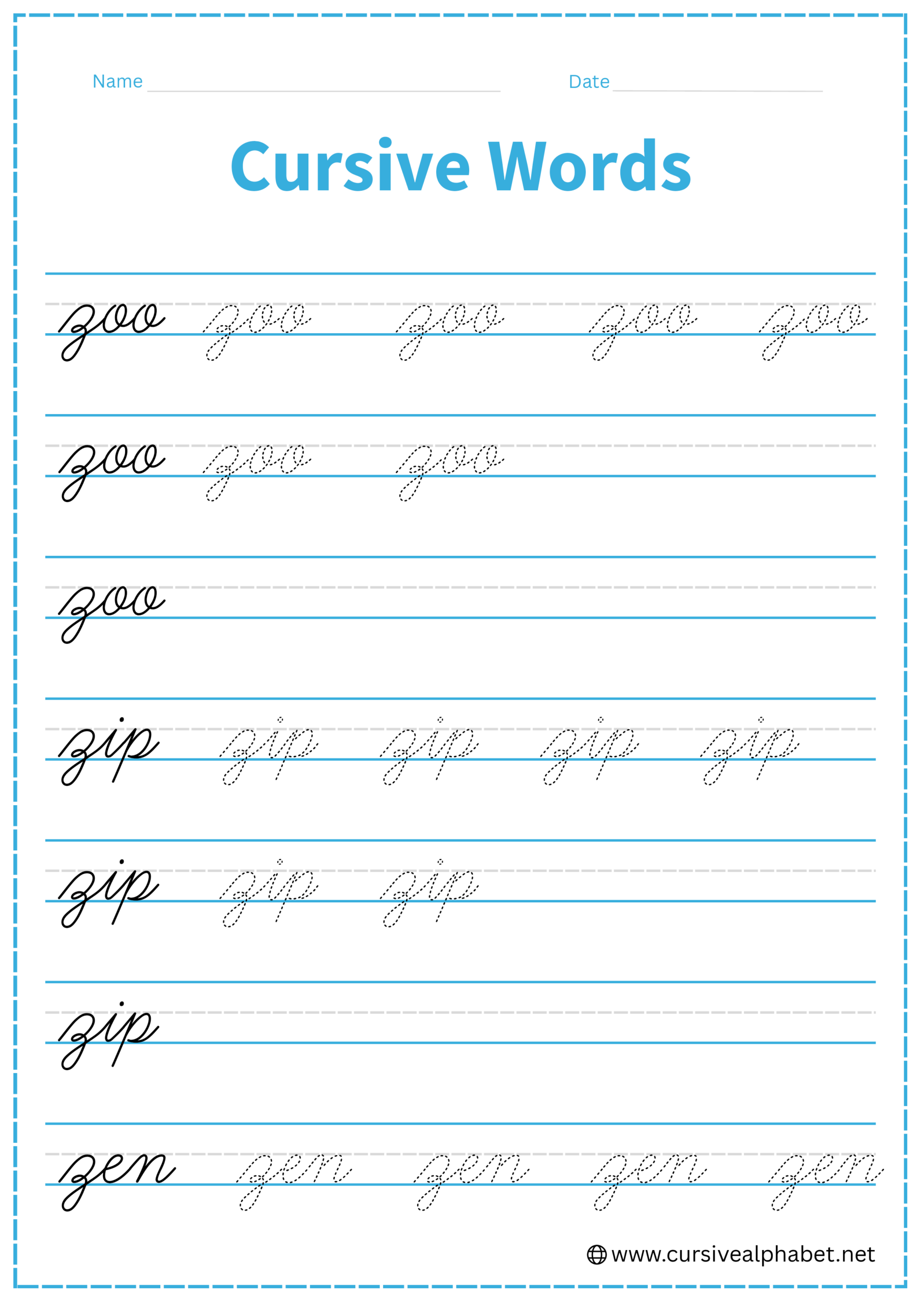 Cursive word z